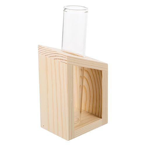 Sosoport Vasenverzierungen Vermehrungsgefäße Leistung künstlich Anstieg zimmerpflanzen bürodeko wohnzimmerdeko hochzeitdeko hochzeitsdeko Blumenvase aus Glas Reagenzglasvasen Holz von Sosoport