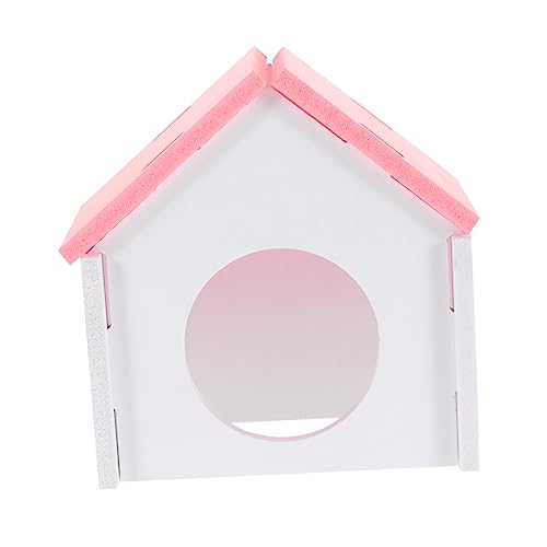 Sosoport Versteck Für Kleine Tiere Mäuse Spielen Schlafnest Für Hamster Smhamster Versteck Spielzeug-Haustiere Chinchilla-höhle Schlafhaus Für Igel Hamsterhaus Klein Petg Rosa PVC von Sosoport