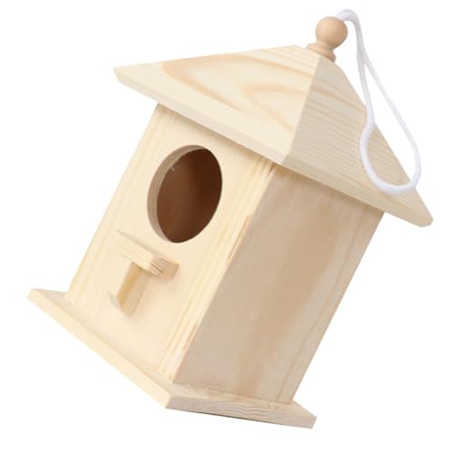 Sosoport Vogelhaus Für Kleine Vögel Hängendes Nistkästchen Für Garten Und Balkon Natürliche Vogelvilla Aus Bird Nesting Box Für Wildvögel Wetterfest Und Robust von Sosoport