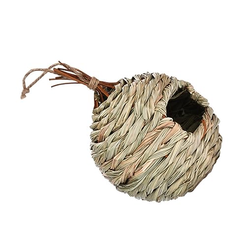 Sosoport Vogelnest gartenflies gartenscheere Garden gartenrechen Bird Protect vogelkisten Garten kleine vögel Wandmontierter Vogeltisch Grasvogelhütte hängende Vogelhütte Rattan Khaki von Sosoport