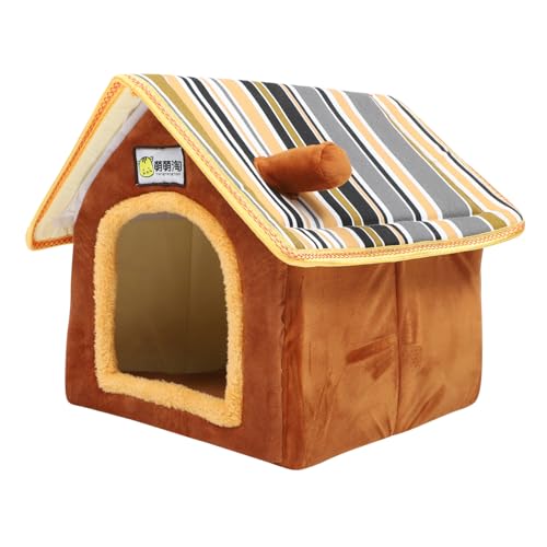 Sosoport Katzenbett Katzennest kleine Hundehütte Hundebetten Dealspet-Zubehör Welpenhaus abnehmbares Haustiernest Katzenschlafbett Haustierzubehör Winter Haustierbett Schornstein von Sosoport