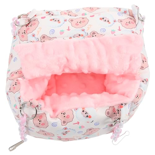 Sosoport meerschweinchen Schlafsack schlafendes Nest Guinea Versteck Zuckergleiter Bett Hamsterversteck haustierbett pet Bed Zuckersegelflugzeug-Ruhebett Ruhebett für Hamster Flanell Rosa von Sosoport