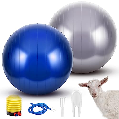 Sotiff Herding Ziegenball aus PVC, mit Pumpe, für Hunde, Ziegen, Pferde, Outdoor-Unterhaltung, 45 cm, Blau, Grau, 2 Stück von Sotiff