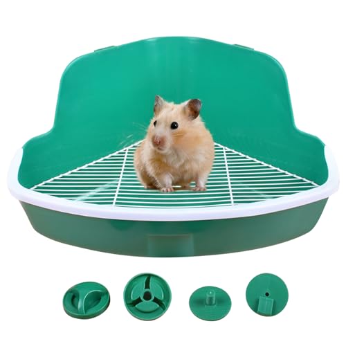 SouiWuzi Hamster Katzentoilette große Kapazität Käfighalterung Hamster Sand Bad Behälter Spritzer Eckkatze für kleine Haustiere von SouiWuzi