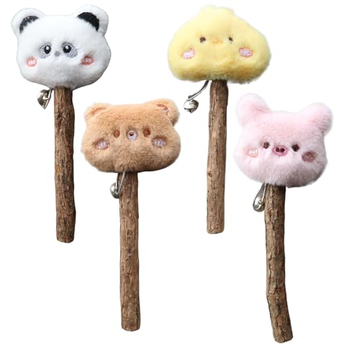 Katzenspielzeug, 4pcs sichere natürliche Silbervine Sticks für Katzen, interaktiver Katzenminze für Katzen, niedliche Katzen -Kinderspielzeug für gelangte Innenkatzen, Silvervine Sticks für Katzen von SouiWuzi