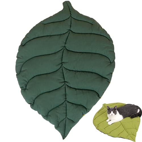 SouiWuzi Cat Pet Matte Blatt Katzenbett doppelseitige Blätter geformte Katzenmattenbett Weichwaschbar flaches Katzenbett PP Baumwollfüllung Haustiermatte für Winter Hunde Katzenzubehör Baumblatt von SouiWuzi