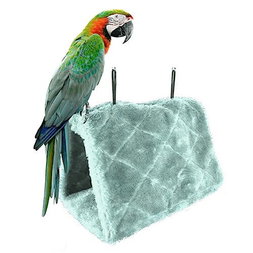 Winter warmes Vogel Nistbett hängende Hängematte kuschel Hütte Papageien Haus Zelt Spielzeug Papagei Hängematte Vogel Hängende Bett weiche Plüsch -Nest -Spielzeuge für Käfigstrahlgüsse eclectus shelk von SouiWuzi