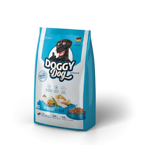 DOGGY Dog Fisch Senior, 1 kg, Trockenfutter mit hohem Fleischanteil für ältere Hunde, getreidefreies Hundefutter mit Lachsöl, Made in Germany von Doggy Dog