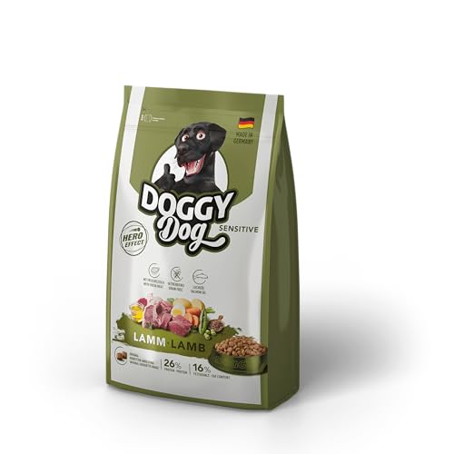 DOGGY Dog Lamm Sensitive, 1 kg, Trockenfutter mit hohem Fleischanteil für sensible Hunde, getreidefreies Hundefutter mit Lachsöl, Made in Germany von DOGGY Dog