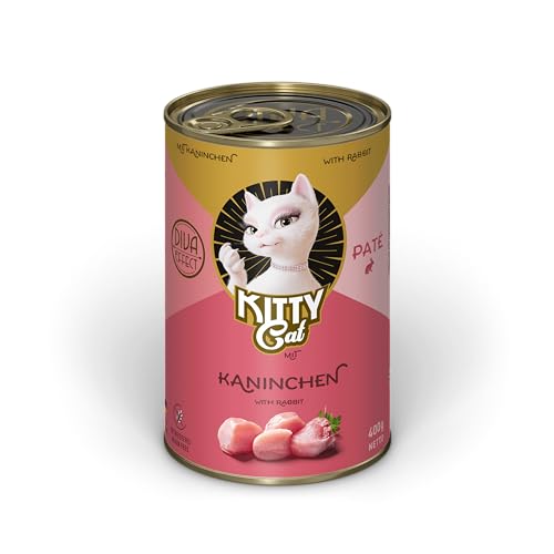 KITTY Cat Paté Kaninchen, 6 x 400 g, Nassfutter für Katzen, getreidefreies Katzenfutter mit Taurin, Lachsöl und Grünlippmuschel, Alleinfuttermittel mit hohem Fleischanteil, Made in Germany von KITTY Cat