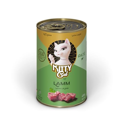 KITTY Cat Paté Lamm, 6 x 400 g, Nassfutter für Katzen, getreidefreies Katzenfutter mit Taurin, Lachsöl und Grünlippmuschel, Alleinfuttermittel mit hohem Fleischanteil, Made in Germany von KITTY Cat