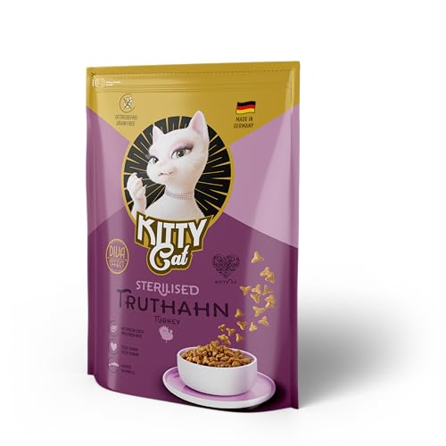 KITTY Cat Truthahn Sterilised, 5 x 800 g, Trockenfutter mit hohem Fleischanteil für sterilisierte Katzen, getreidefreies Katzenfutter mit Taurin und Lachsöl, Made in Germany von KITTY Cat