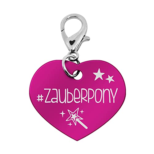 Soulhorse Marke Pferd Pony Hunde Glücksmarke Pferdemarke Gücksbringer Schutzengel Sattel Herz Trense Zaumzeug Vorderzeug Schlüsselanhänger Talisman für Tiere und Menschen (Pink, Zauberpony) von Soulhorse