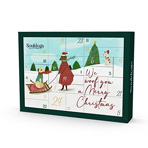 Soulhorse Souldogs Adventskalender Für Hund und Herrchen & Frauchen Abwechslungsreicher Kalender Hundefreunde Wiederverwendbar 24 Überraschungen - Glücksbringer - Accessoires - Pflegeprodukte UVM. von Soulhorse