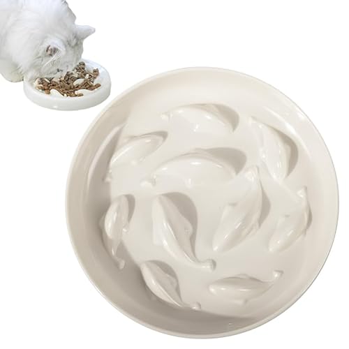 Soulnioi Cat Slow Feeder Bowl Small Dog Puppy Dog Kitten Interactive Feeder Dog Cat Feeding Bowl Anti Choking Cat & Dog Bowl For Small Dog Puppy Dog Kitten White von Soulnioi