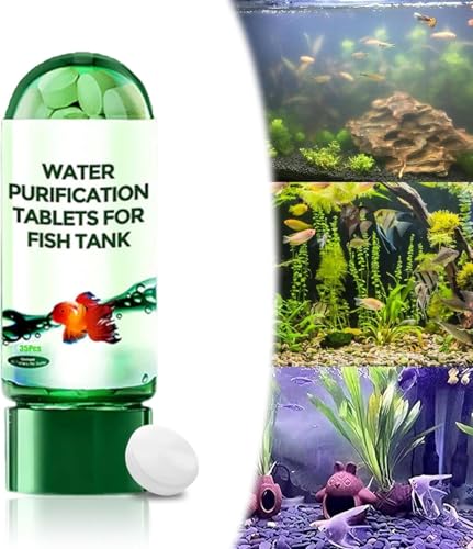 Powerful Aquarium Water Purification Tablet, Portable Aqua Water Purification Tablets, Non-Toxic and Fast Water Purification, Aquarium Remover for Fish Tank (1) von Soumiey