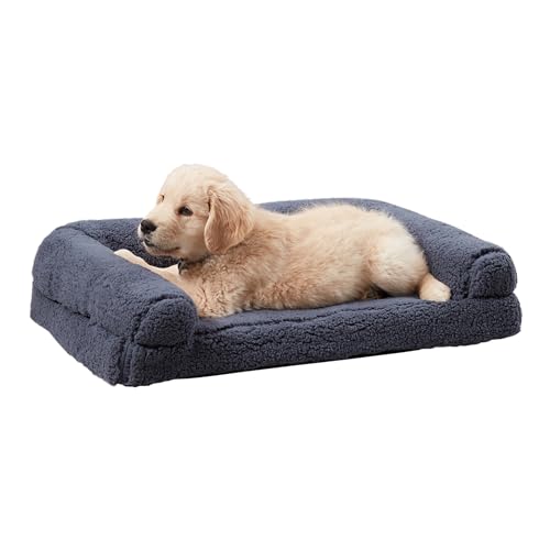 South Pine Porch Molly Cozy Hundebett im Sherpa-Stil, mit abnehmbarem Bezug, Größe M, 73,7 x 50,8 cm, Blauer Stahl von South Pine Porch