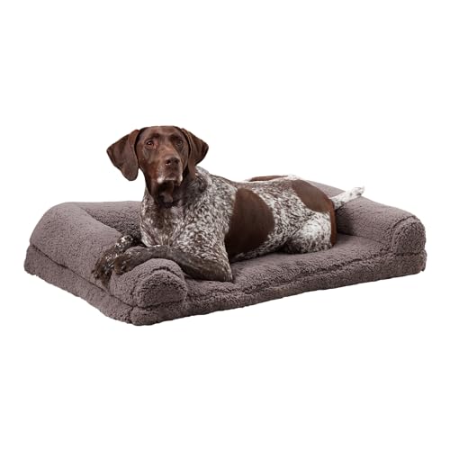 South Pine Porch Molly Cozy Sherpa Sofa Style Hundebett mit abnehmbarem Bezug, Größe L, 91,4 x 61 cm, Fossil von South Pine Porch