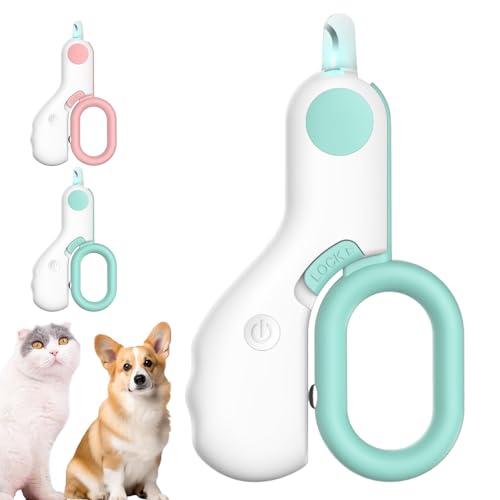 Interferek LED Pet Nail Clipper, LED Pet Nail Clippers for Cats Interferek, New Cat Nail Clipper with Light Cat Claw Clippers Trimmer, Cat Nail Clippers, Pet Nail Clippers with LED Light (Blue) von Sovtay