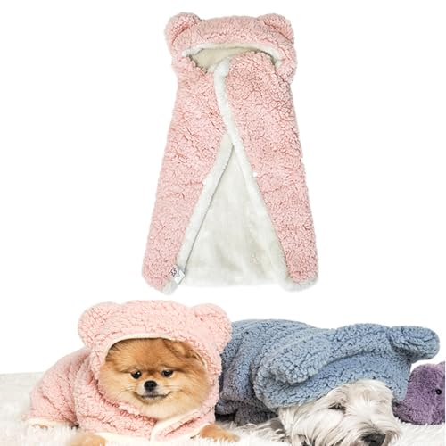 Pet Cape Blanket, Dog Cape Blanket, Pet Robes for Dogs, Wearable Blanket for Dogs, Pet Robe Blanket Pet Clothing Warm Sleeping Blanket (S,pink) von Sovtay