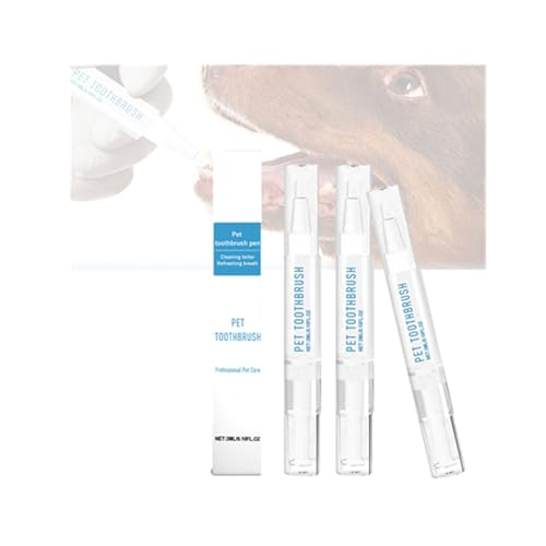 Pet Toothbrush Pen, Haustier-Zahnbürstenstift, Zahnbürstenstift Für Hunde, Zahnaufhellung Und Reinigung Für Katzen Und Hunde, Natürliche Pflanzliche Substanz Zur Reparatur Der Zähne Von (3PCS) von Sovtay