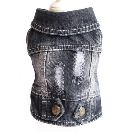 Denim-Katzenkleidung für Katzen, Katzenmantel, Jeansjacke, lässige Outfits, Kleidung für Kätzchen, kleine Hunde, Chihuahua, Französische Bulldogge von Sozy