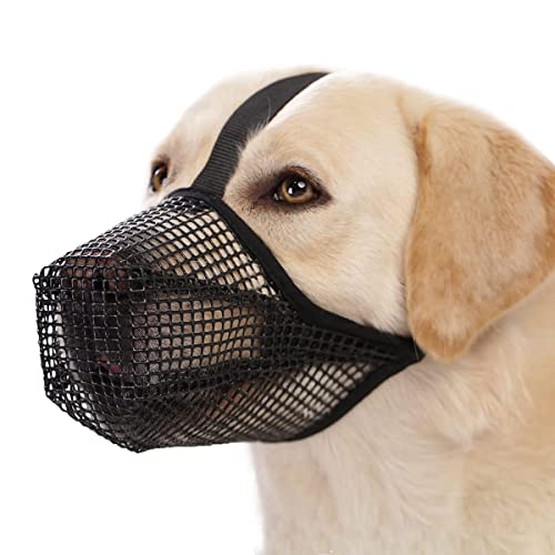 Spactz Maulkorb für Hunde, weicher Mesh-Maulkorb für kleine mittelgroße Hunde Labrador Schäferhund, Atmungsaktiv Verstellbare Maulkörbe L von Spactz