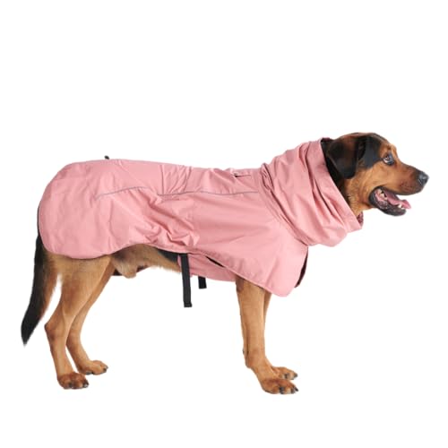 Spark Paws Hunderegenmantel, wasserdichte Winddichte Regenjacke, für kleine, mittlere, große und extra große Hunde, reflektierend, atmungsaktiv, mit vollständigem Körperschutz - Sea Pink, L von Spark Paws