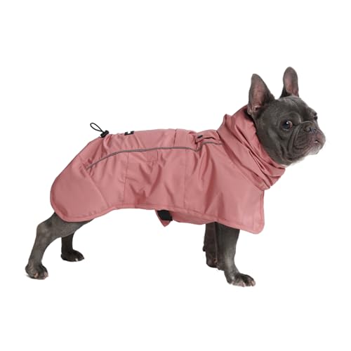 Spark Paws Breatheshield™ Hunderegenmantel - Allwetterschutz und Komfort - Atmungsaktiver Komfort, Anpassbare Passform und Sicherheitsverbesserungen - Sea Pink, L von Spark Paws