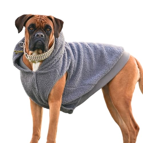 Spark Paws Teddy Hundepullover – Kuschelige Sherpa-Weste mit Warmer Fleece-Fütterung, Wintermantel für kleine, mittlere & große Hunde XL XXL - Grau - 3XL von Spark Paws