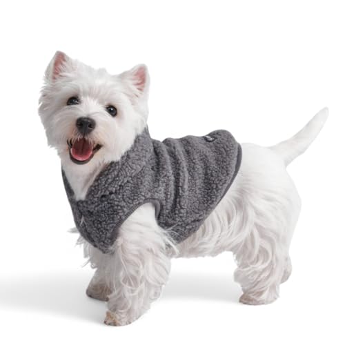 Spark Paws Teddy Hundepullover – Kuschelige Sherpa-Weste mit Warmer Fleece-Fütterung, Wintermantel für kleine, mittlere & große Hunde XL XXL - Grau - M von Spark Paws