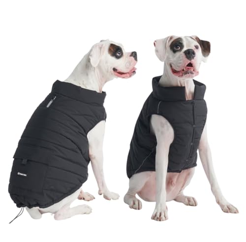 Spark Paws Warmshield™ Hundejacke Wintermantel, Warmes Fleece, Wasserabweisend, Winddicht, Reflektierende Weste, Geeignet für Mittelgroße und Große Hunde, Kälteschutz Schneejacke Parka - Black - 3XL von Spark Paws