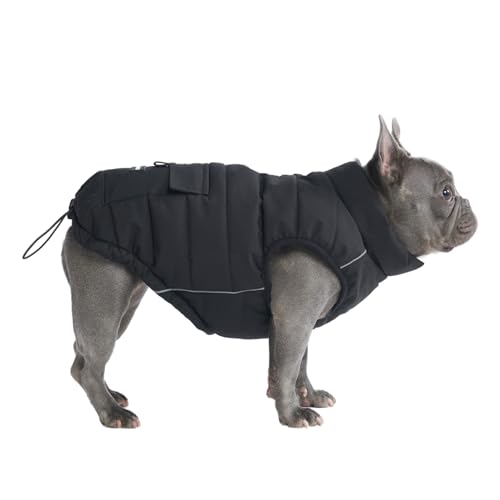 Warmshield™ Hundejacke Wintermantel, Warmes Fleece, Wasserabweisend, Winddicht, Reflektierende Weste, Geeignet für Mittelgroße und Große Hunde, Kälteschutz Schneejacke Parka - Black - XL von Spark Paws