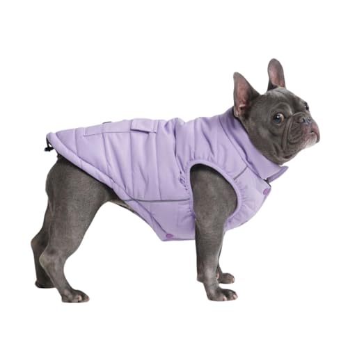 Spark Paws Warmshield™ Hundejacke Wintermantel, Warmes Fleece, Wasserabweisend, Winddicht, Reflektierende Weste, Geeignet für Mittelgroße und Große Hunde, Kälteschutz Schneejacke Parka - Lilac - L von Spark Paws