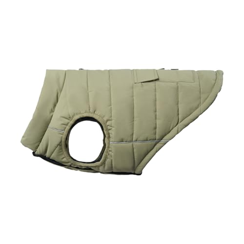 Spark Paws Warmshield™ Hundejacke Wintermantel, Warmes Fleece, Wasserabweisend, Winddicht, Reflektierende Weste, Geeignet für Mittelgroße und Große Hunde, Kälteschutz Schneejacke Parka - Olive - S von Spark Paws