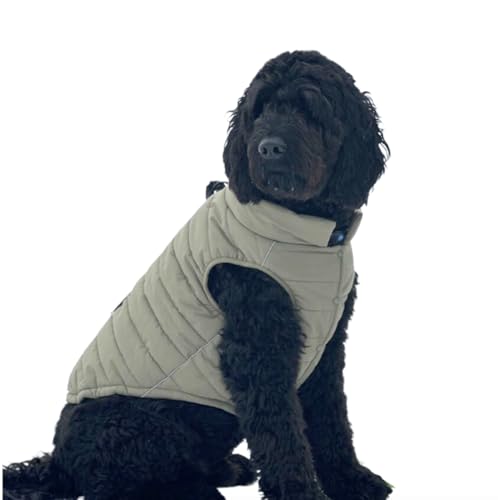 Warmshield™ Hundejacke Wintermantel, Warmes Fleece, Wasserabweisend, Winddicht, Reflektierende Weste, Geeignet für Mittelgroße und Große Hunde, Kälteschutz Schneejacke Parka - Olive - XXL von Spark Paws