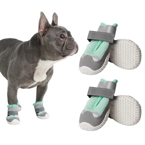 Spark Paws Hundeschuhe – rutschfest & Atmungsaktiv, Pfotenschutz im Sommer für heiße Oberflächen & Wandern, Strapazierfähig, 4er-Set - Turquoise, A von Spark Paws