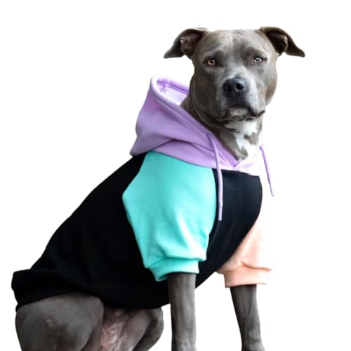 Spark Paws Hunde Hoodie Sweatshirt Pullover - Premium Qualität, weich, Komfortabel und passend für große Hunde, für alle Rassen - Kapuzenpullis, Fleece Sweater, Haustierkleidung - Cyber - 3XL von Spark Paws
