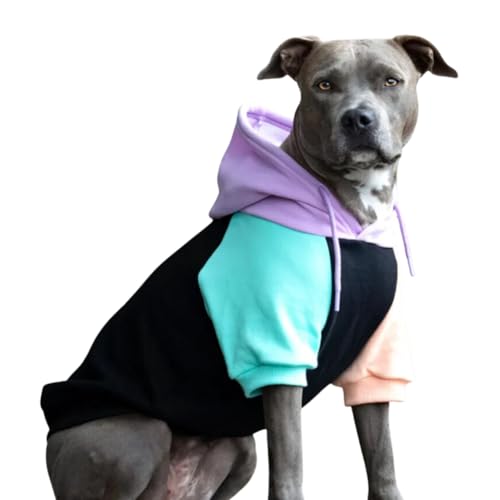 Spark Paws Hunde Hoodie Sweatshirt Pullover - Premium Qualität, weich, Komfortabel und passend für große Hunde, für alle Rassen - Kapuzenpullis, Fleece Sweater, Haustierkleidung - Cyber Punk - 2XL von Spark Paws