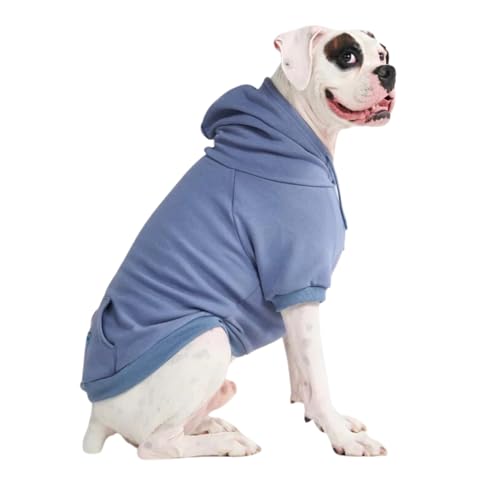 Spark Paws Hunde Hoodie Sweatshirt Pullover - Premium Qualität, weich, Komfortabel und passend für große Hunde, für alle Rassen - Kapuzenpullis, Fleece Sweater, Haustierkleidung - Slate Blue - 3XL von Spark Paws