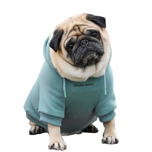 Spark Paws Hunde Hoodie Sweatshirt Pullover - Premium Qualität, weich, Komfortabel und passend für große Hunde, für alle Rassen - Kapuzenpullis, Fleece Sweater, Haustierkleidung - Teal - L von Spark Paws