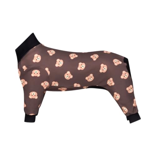 Spark Paws Hundepyjama, ultraweich und 4-Wege-Stretch, Erholungsanzug nach Operation, Schlafanzug Onesie für Kleine, Mittlere und Große Hunde - Bear Black - 2XL von Spark Paws