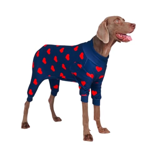 Spark Paws Hunde-Pyjamas - Gefertigt für das Wohlbefinden Ihres Hundes: Signature 4-Wege-Stretch-Material, Beruhigendes Fleece-Innenfutter und Präzise Passformtechnologie - Hearts - 2XL von Spark Paws