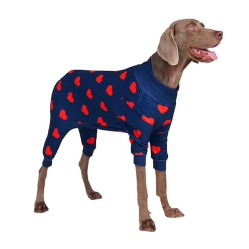 Spark Paws Hunde-Pyjamas - Gefertigt für das Wohlbefinden Ihres Hundes: Signature 4-Wege-Stretch-Material, Beruhigendes Fleece-Innenfutter und Präzise Passformtechnologie - Hearts - 2XL von Spark Paws