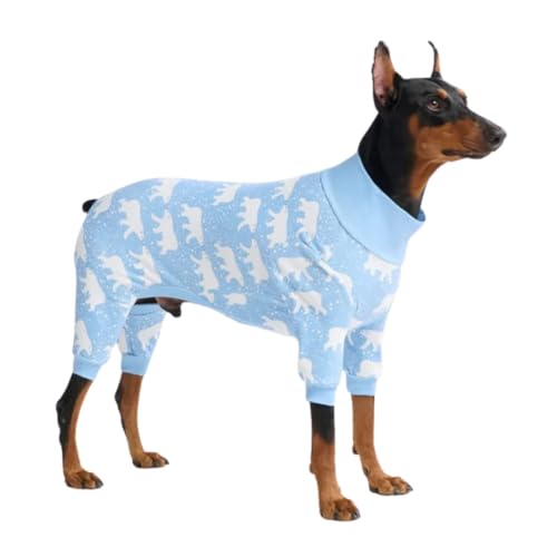 Spark Paws Hundepyjama, ultraweich und 4-Wege-Stretch, Erholungsanzug nach Operation, Schlafanzug Onesie für Kleine, Mittlere und Große Hunde - Polar Bear - 3XL von Spark Paws