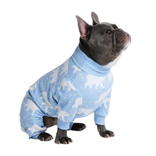 Spark Paws Hundepyjama, ultraweich und 4-Wege-Stretch, Erholungsanzug nach Operation, Schlafanzug Onesie für Kleine, Mittlere und Große Hunde - Polar Bear - L von Spark Paws