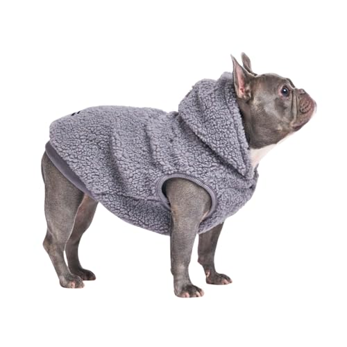 Spark Paws Teddy Hundepullover – Kuschelige Sherpa-Weste mit Warmer Fleece-Fütterung, Wintermantel für kleine, mittlere & große Hunde XL XXL - Grau - L von Spark Paws