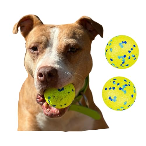 SparkDog Collars Langlebiger Hundeball für aggressive Kauer, leicht, schwimmt, funktioniert mit automatischem Ball und Chuckit-Werfer, für drinnen und draußen, ETPU-Ball für Hunde, Grün, 2 Stück, 6 cm von SparkDog Collars