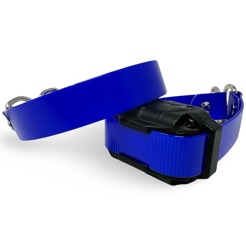 SparkDog Halsbänder, schnell verstellbar, E-Halsband, Ersatzband, Hundetrainingshalsband, passend für Fi, Dogtra, Sportdog Ersatzband, echtes BioThane®-Made in USA (2,5 cm, HiFlex Blau) von SparkDog Collars