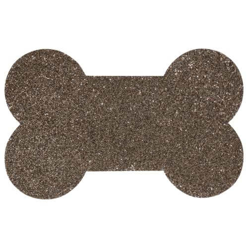 Sparkles Home Strass-Tischset in Knochenform, leicht zu reinigen, rutschfest, für Katzen, Hunde, Futtermatten für Näpfe und Wasserwelpen, Haustierzubehör, Anthrazit von Sparkles Home